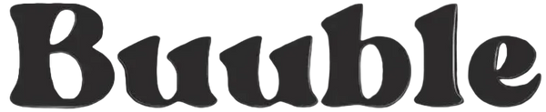 Black background with 'Buuble' text in gray